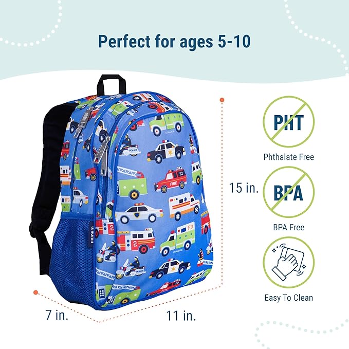 Wildkin 15-inch Kids Backpack – Durable, Padded, Adjustable for School & Travel - Heroes