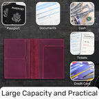 HIFA Leather Passport Holder, Handmade Passport Cover with Card and Ticket Slot - Genuine Leather, Elegant Design, Easy Access - Passport Case, Passport Wallet, Passport Holder