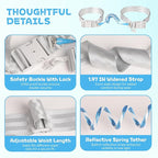 JXM Safety Waist Harness for Active Child, Hands Free Walking Leash with Lock for Autism, Secure Waist Belt for Special Needs, ADHD, Autistic Kids, Adjustable Elopement Tether with Key (Plus Size)