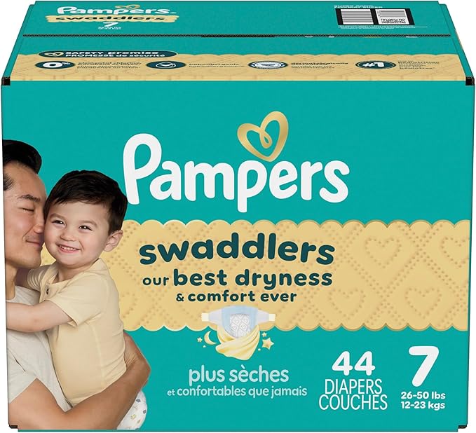Pampers Baby Diapers - Swaddlers - Size 7, 44 Count, Ultra Absorbent Disposable Infant Diaper