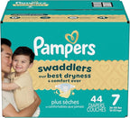 Pampers Baby Diapers - Swaddlers - Size 7, 44 Count, Ultra Absorbent Disposable Infant Diaper