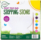 Creative Roots Mosaic Butterfly Stepping Stone Kit, Includes 7-Inch Ceramic Stepping Stone & 6 Vibrant Paints, Paint Your Own Stepping Stone, DIY Stepping Stone for Kids Ages 8+ White