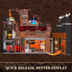 Steampunk Ore Factory Lighting Building-Bricks Set, 3138 Pcs Interactive Mechanical Factory Collection Display Set for Adults and Steampunk Lovers
