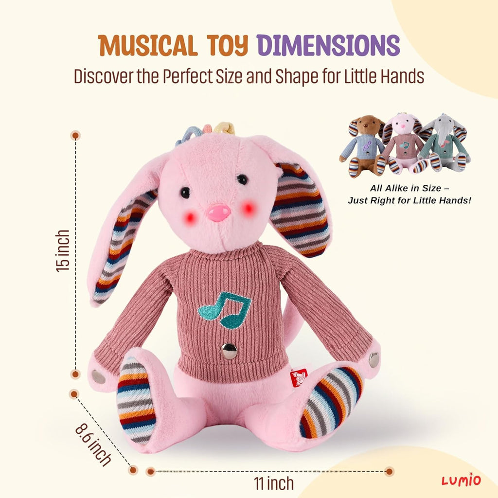 Lumio Musical Stuffed Animal Plush Toy with Lights & Sounds - Cute Interactive Toy for Newborns, and 3 6 12 to 48 Months (Puppy)