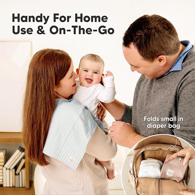 KeaBabies Organic Cotton Burp Cloths Baby Girl, Boy - 6-Pack Large Burping Clothes for Babies, Spit Up Rags, Super Soft & Absorbent Newborn Wash Towels, Gender Neutral, Non-Shrink (Stria, Hedges)