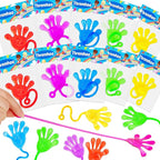 24 PCS Sticky Hands for Kids Party Favors Treat Gift Egg Filler Goodie Bag Stuffer Treasure Box Toy Classroom Carnival Prizes Student Mini Bulk Pinata Slap Hand Sensory Fidget Stretchy Toy Halloween