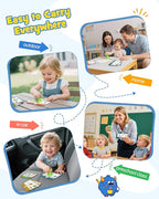 Sensory Dinosaur Pen Reading Toy Set, 73PCS Talking Flash Cards&6 Stickers, Interactive Educational Gifts for Autistic Toddlers, Montessori Language Learning, Speech Therapy Toddler Toys for Birthday