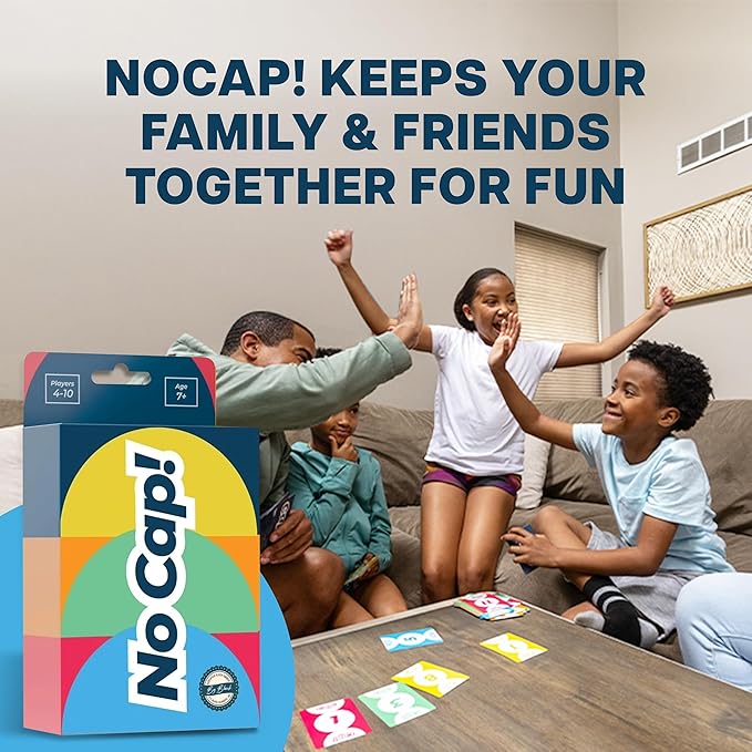 No Cap! – The Ultimate Game Night Card Game for Friends & Family, Perfect for Laughter-Filled Evenings, Includes 65 Cards, Easy Instructions, and Hours of Competitive Fun
