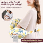 Momcozy Pioneering Safety Fence Nursing Pillow for Breastfeeding- Wider Feeding Pillows for More Support for Mom & Baby- Easier Nursing & Hand Free- Fit for All, Removable Cotton Cover