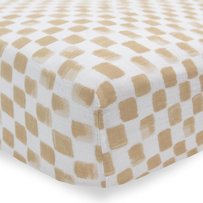 Little Unicorn Premium Crib Sheet | Breathable & Super-Soft Muslin Fabric (Adobe Checker)