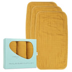 Natemia Muslin Burp Cloths for Baby Boys and Girls - Super Absorbent Baby Burp Cloths, Viscose Derived from Bamboo Cotton Baby Washcloths, 3-Pack Neutral Burp Cloths for Newborn, 21" x 11"
