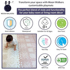 MOON WALKERS Stylish Boho Baby Play Mats for Floor,(6x6ft) Play Mat for Babies and Toddlers, Non-Toxic, Soft, Thick, Tummy Time Mat for Crawling (Extra Large 9 Tiles, Ivory Aztec)