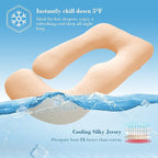 Cute Castle Cooling Cover Pregnancy Pillows, Soft U-Shape Maternity Pillow with Removable Cover - Full Body Pillows for Adults Sleeping - Pregnancy Must Haves - Jumbo 57 Inch - Brown