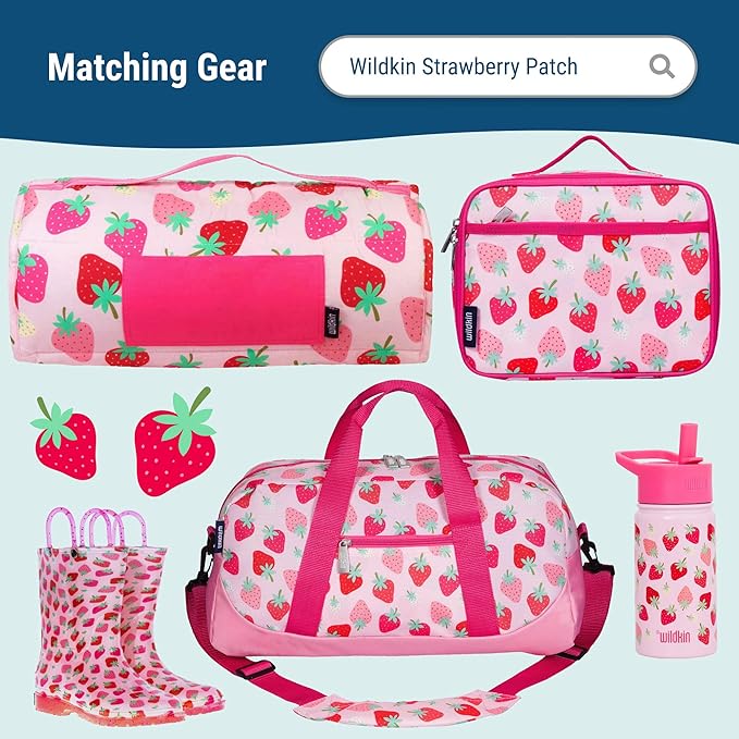 Wildkin 15-inch Kids Backpack – Durable, Padded, Adjustable for School & Travel - Strawberry Patch