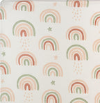 Crane Baby 100% Cotton Breathable Fitted Baby and Toddler Sheet for Standard Mattress (28 X 52), Machine Washable Crib Boho Rainbow Boho Rainbow