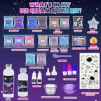 Funewest Slime Kit for Kids, Mini Galaxy Ball Slime Making Kit with Glow in The Dark Stickers, Glitter, Beads & Charms – Creative DIY Craft Kit & Stress Relief Sensory Toy Gifts for Girls Ages 6-12