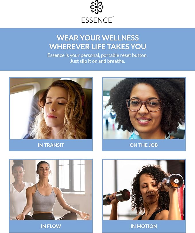 Essence Nasal Diffuser Ring Try-All Sample Pack - 20 Essential Oil Nose Ring Inhalers for Focus, Calm & Mood Support - Find Your Signature Wearable Aromatherapy Scent for Travel, Work & Self-Care