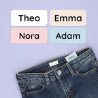 Personalized Name Labels for Kids (120) – Custom Waterproof & Durable Stickers for Clothing, Daycare, Office & School Supplies - Solid Color