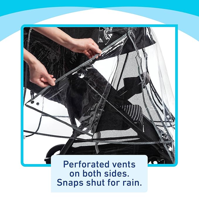 Graco Universal Baby Stroller Plastic Rain Cover & Weather Shield, Lightweight Waterproof Weathershield, Clear Vinyl Infant Car Seat Carriage Umbrella, Winter Snow Wind Protection Travel Accessories