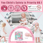 GOGOSO Ball Pits Balls for Toddlers Pack of 50 100 200 Plastics Shape Ball Non-Phthalate Non-BPA Non-Toxic 2.2-Inch Crush Proof Play Balls