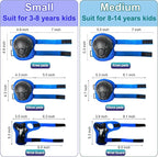 Kids Bike Helmet with DIY Stickers and Knee Pads Elbow Pads Wrist Guard Set for Ages 3-8-14 Toddler Boys Girls Helmet for Roller Skates Cycling Skateboarding Bicycle Scooter