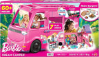 Barbie Dream Camper New for 2025 Playset with Roof Tent, Swing Chair, Fishing Pond, BBQ Grill with Color-Change Feature & 60+ Accessories Including Dough