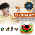TOSY Magnet Fidget Spinner Mini - 8 Blocks, 3 in 1 Toy: Transformable Fidget Spinner, Infinity Cube, 2x2 Puzzle Cube, Stress Relief, STEM Sensory Magnet Tiles Birthday Gift for Kids/Boys/Girls/Adults