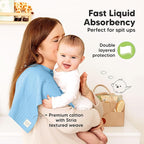 KeaBabies Organic Cotton Burp Cloths Baby Girl, Boy - 6-Pack Large Burping Clothes for Babies, Spit Up Rags, Super Soft & Absorbent Newborn Wash Towels, Gender Neutral, Non-Shrink (Stria, Daybreak)