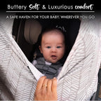 Milk Snob Original 5-in-1 Cover - Added Privacy for Breastfeeding, Baby Car Seat, Carrier, Stroller, High Chair, Shopping Cart, Lounger Canopy - Newborn Essentials, Nursing Top, Herringbone