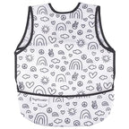 Tiny Twinkle Mess Proof Baby Bib - Waterproof & Lightweight Baby-Led Weaning Apron | 100% Recycled Polyester, Easy Clean & Machine Washable (Peace, Small 6-24 Months)