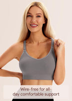 Angelhood Nursing Bras for Breastfeeding, Ribbed Nursing Sports Bra Yoga Maternity Bras Pregnancy Sleep Bralette