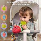 TUMAMA Hanging Toys for Baby Gym, 4 Pack Fruit Crib Stroller Baby Gym Mobile Plush Toys with Teether, Hanging Rattle Toys, Car Seat Toys for Babies 0-6 Months Boy