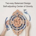 ROKR 3D Puzzles for Adults Vintage Wooden Pendulum Clock Kits 12", Mechanical Building Model Kits DIY Wall Clock Hobbies for Adults Home Decor Gifts for Teens