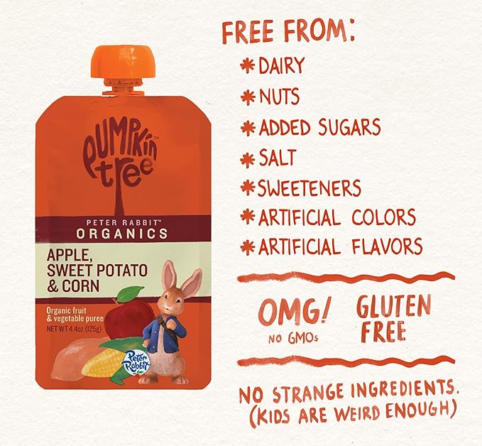 Pumpkin Tree Peter Rabbit Organics, Apple, Sweet Potato, and Corn, 4.4 Ounce (Pack of 10)