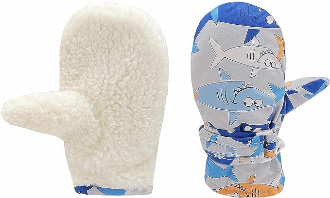 Toddler Gloves Kids Mittens Winter Warm Lined Fleece Gloves Waterproof Snow Baby Mitten for Boys Girls