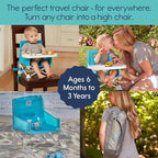 Hiccapop OmniBoost Travel Booster Seat with Tray for Baby | Folding Portable Seat for Dining Table, Camping, Beach, Grandma’s | Tip-Free Design Straps to Kitchen Chairs