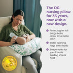Boppy Nursing Pillow - Ergonomic Bottle & Breastfeeding Pillow with High, Firm, Large Area, Water-Repellent Cushion with Washable Cover; Baby Safety Alliance Verified - Sage Green Leaf