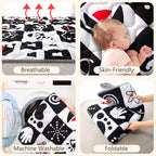 Baby Play Mats for Floor, Upgraded Thick Soft 50x50 Playpen Mat, Anti-Slip Bottom, Foldable and Machine Washable Playmat for Babies and Toddlers Infants(High Contrast)