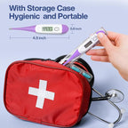 Boncare 10 Seconds Oral Thermometer for Adults and Kids - Accurate & Safe Rectal Thermometer for Baby with Fever Alarm, Digital Thermometer (Purple)