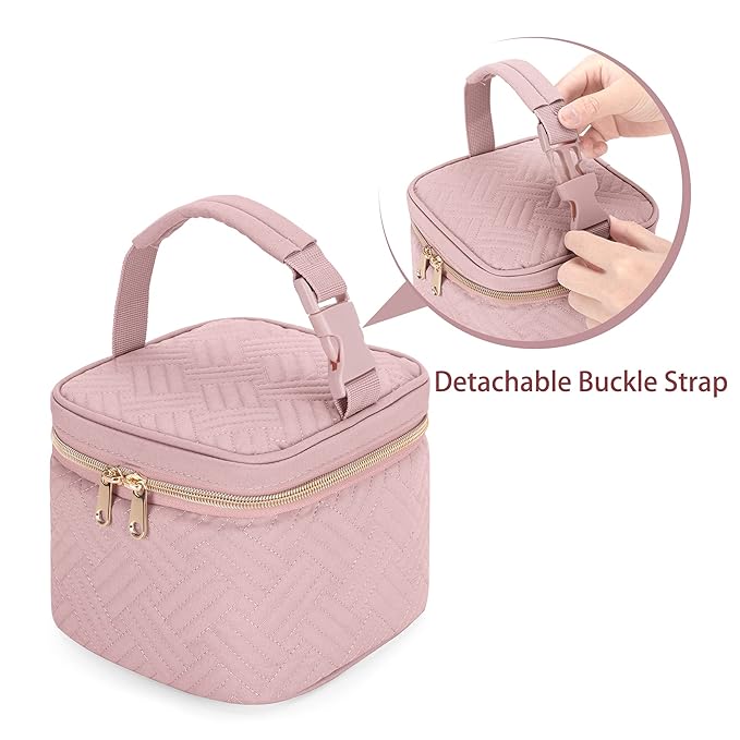 Fasrom Breastmilk Cooler Bag with Ice Pack Fits 4 Baby Bottles up to 5 Ounce, Insulated Baby Bottle Bag for Nursing Moms Daycare or Travel, Easily Attaches to Stroller, Pink (Patent Design)