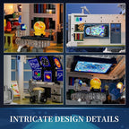 Alpine Observatory Lighting Building-Bricks Set with The Galaxy Projector, 2437 Pcs Space Themed Room Decor for Astronomy and Space Lovers