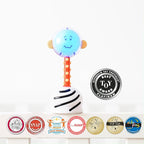 NogginStik Light-up Developmental Rattle - Color Changing, Textured for Grasping, Mirror & Rattle Sound - Sensory Toy for Babies, Ages 0-12 Months