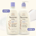 Aveeno Baby Nighttime Calming Comfort Bath, Body & Hair Wash with Relaxing Lavender & Vanilla Scents & Natural Oat Extract, Tear-Free Formula, Paraben-, Phthalate- & Soap-Free, 18 Fl. Oz