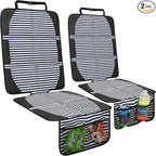 Car Seat Protector for Child Car Seat, 2 Pack Baby Car Seat Covers with Mesh Pockets & Non-Slip Backing 600D Durable Seat Protector Under Baby Car Seat for Car Back Seat (Stripe, Large)