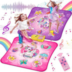 VATOS Double Dance Mat for Girls - 4 Game Modes & 9 Challenge Levels with Adjustable Volume, Led Light & Wireless Bluetooth | Music Play Mat Birthday Gifts Toys for Kids Ages 3 4 5 6 7 8 9+ Years Olds