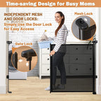 Retractable Baby Gates for Stairs, 78" Extra Wide Retractable Dog Gate with Support Rods for The House, 42" Extra Tall Baby Safety Gates Pet Gate for Doorways, Hallways, Indoor, Outdoor