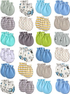 24 Pairs Newborn Baby Mittens Unisex Cute Glove No Scratch Baby Mittens Gloves for 0-6 Months Boys Girls
