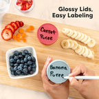 KeaBabies 4pk 8oz Glass Baby Food Containers with Lids - Leak-Proof, Microwavable Small Glass Jars, Baby Purees & Toddler Snack Storage Containers, BPA-Free, Dishwasher & Freezer Safe (Sage)