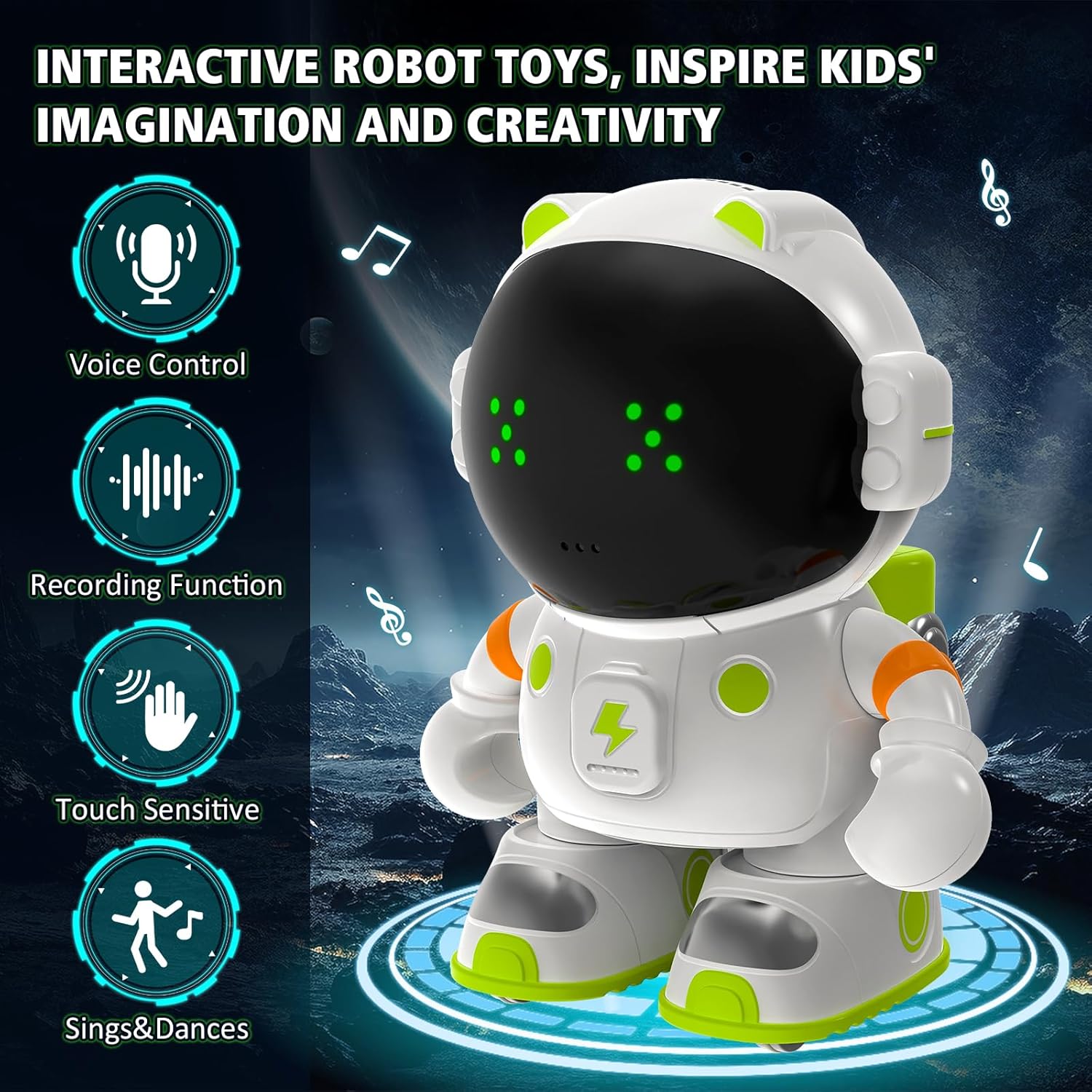 REMOKING Robot Toys, Educational Toys Robotics for Kids,Sing,Dance,Touch and Voice Control,Speak Like You,Great Toy Robot Gifts for Kids Toddlers Boys Girls 3 4 5 6 7 8 Years and up