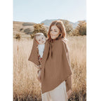 Konssy Muslin Nursing Cover for Breastfeeding, 360° Full Privacy Breathable 100% Cotton Breastfeeding Cover, Multi-use Carseat Canopy(Brown)